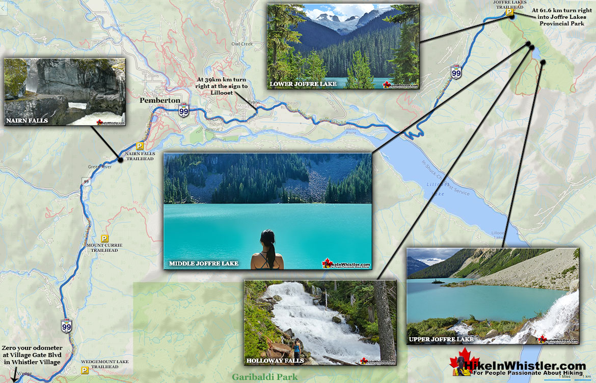 Joffre Lakes Driving Directions Map v7