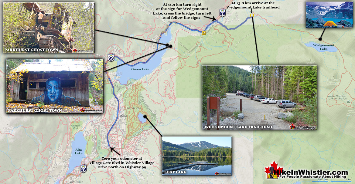 Wedgemount Lake Trailhead Map