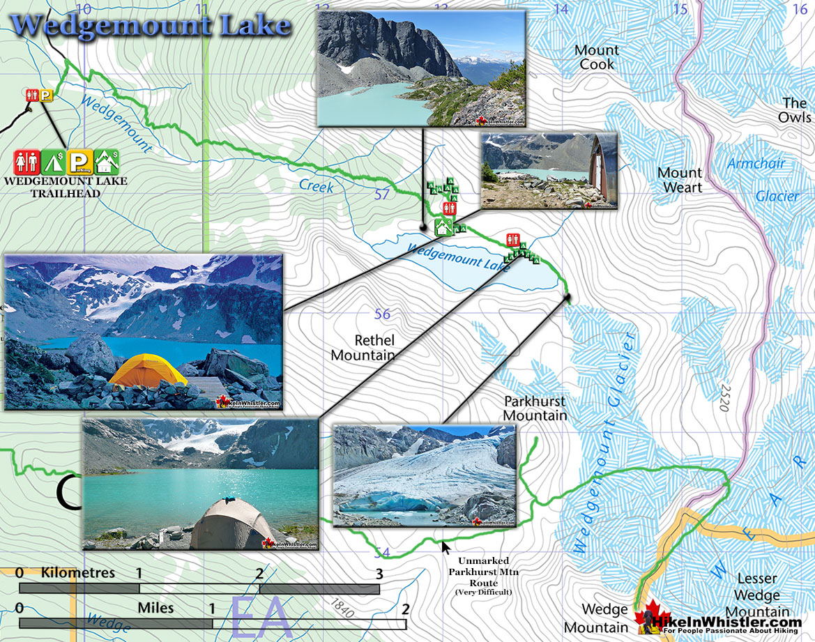 Wedgemount Lake Trail Map